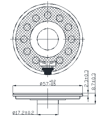 SWM-57R8.7-8B0.5R dimension drawing
