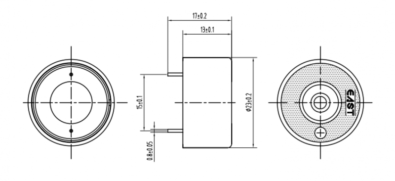 SEM-23R13-8N0.25R dimension drawing