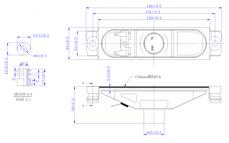 SWM-146L38-8A8R dimension drawing