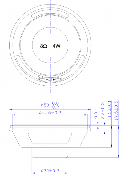 SWM-50R17.5-8A4R dimension drawing