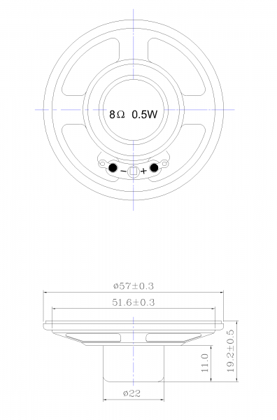 SWM-57R19.2-8A0.5R dimension drawing
