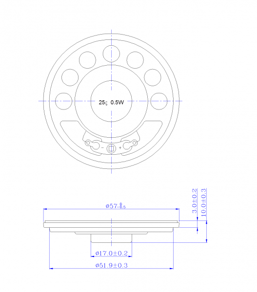 SWM-57R10-25B0.25R dimension drawing