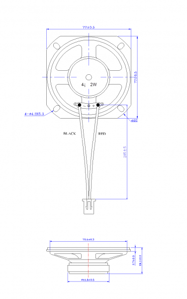 SWM-77S24.1-4F2R dimension drawing