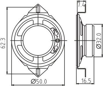 SWC-50R16.5-8F0.3R2H dimension drawing