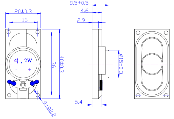 SWO-2040L8.5-4N2R dimension drawing