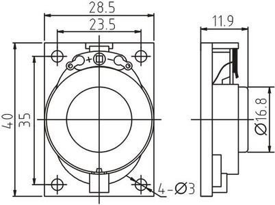 SWO-2840L11.9-45N2R dimension drawing