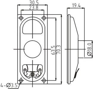 SWO-3070L19.4-8N2.5R dimension drawing